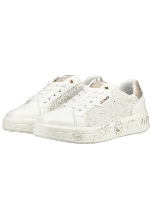 Mustang Sneaker Lederimitat/Textil Weiß