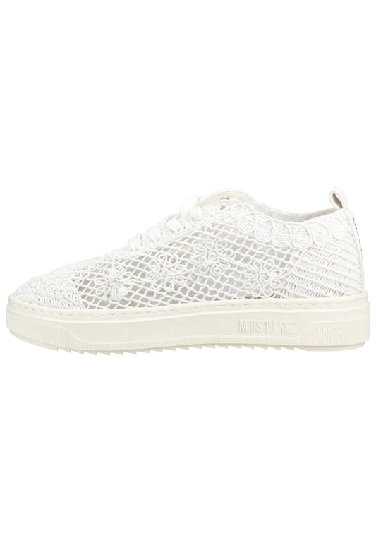 Mustang Sneaker Lederimitat/Textil Weiß