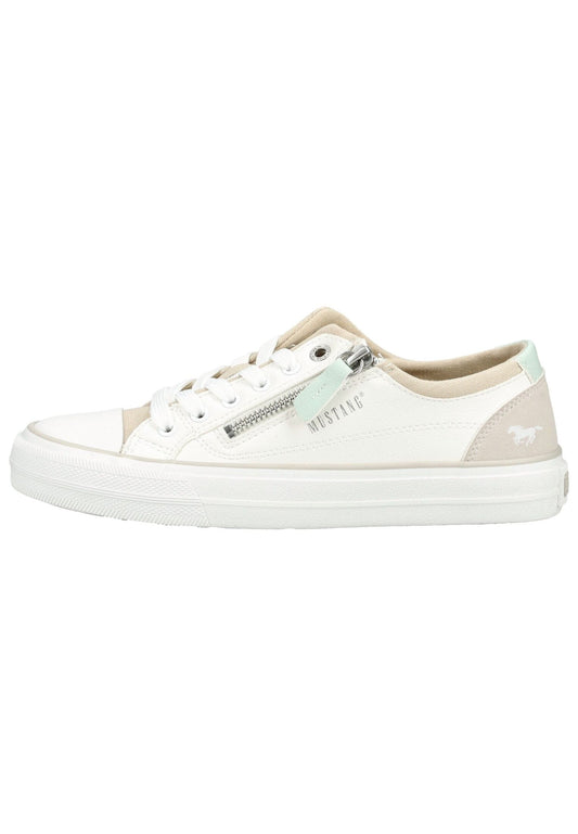 Mustang Sneaker Lederimitat/Textil Weiß