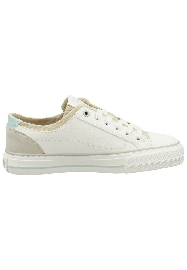 Mustang Sneaker Lederimitat/Textil Weiß/Beige