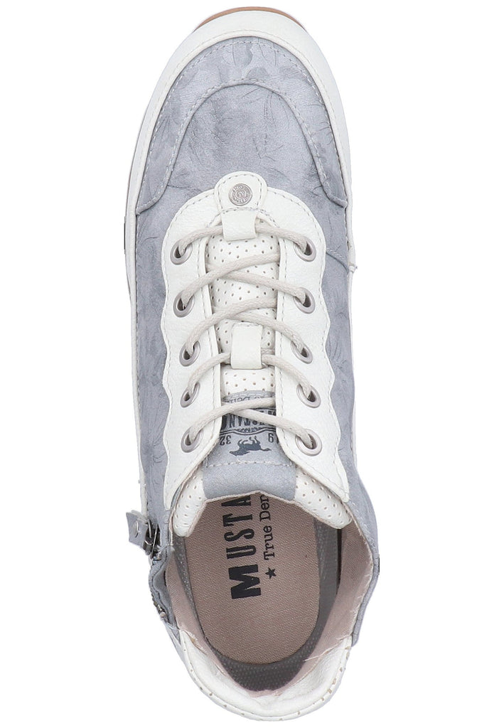 Mustang Sneaker Lederimitat/Textil Weiß/Blau