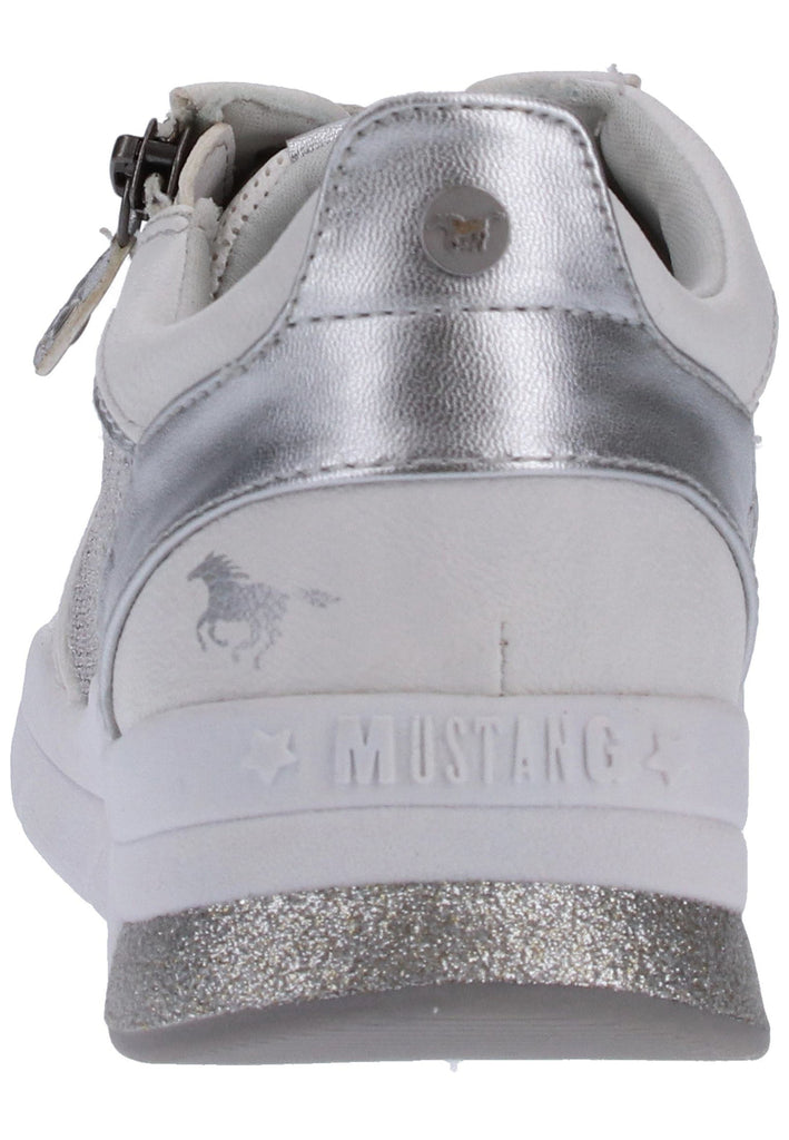 Mustang Sneaker Lederimitat/Textil Weiß/Silber