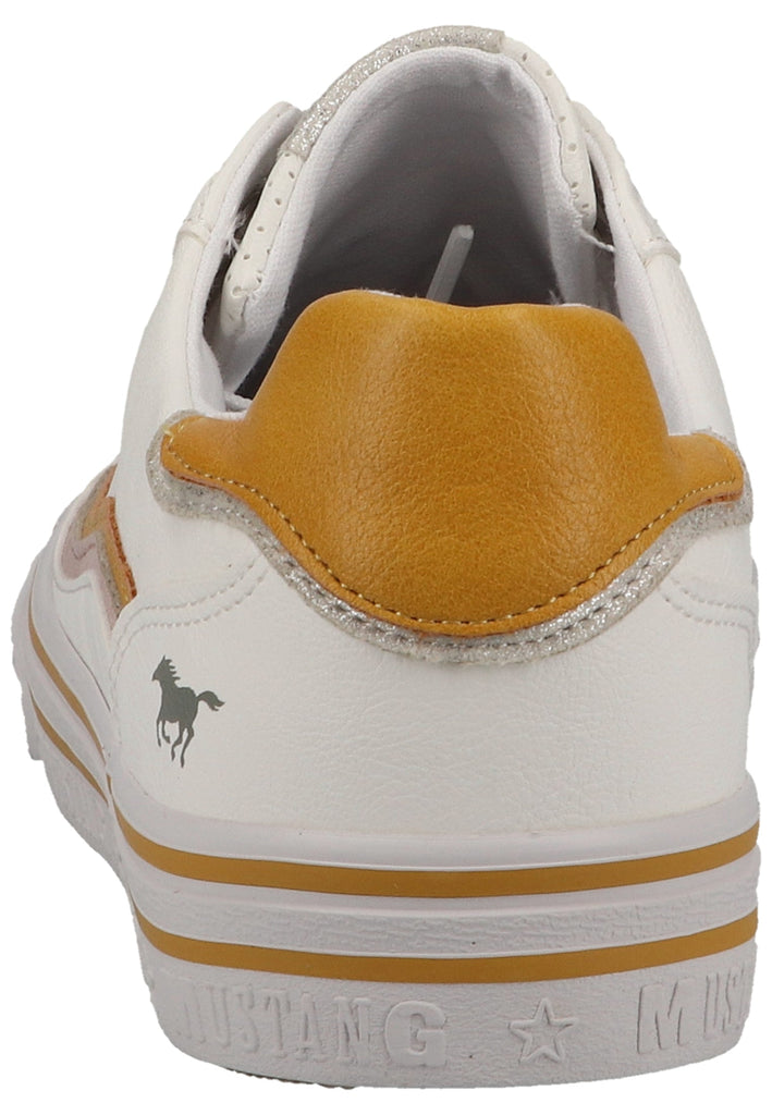 Mustang Sneaker Lederimitat Weiß/Gelb