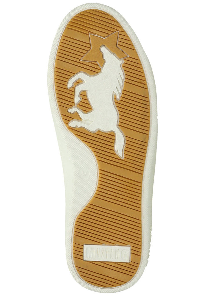 Mustang Sneaker Lederimitat Weiß/Gelb