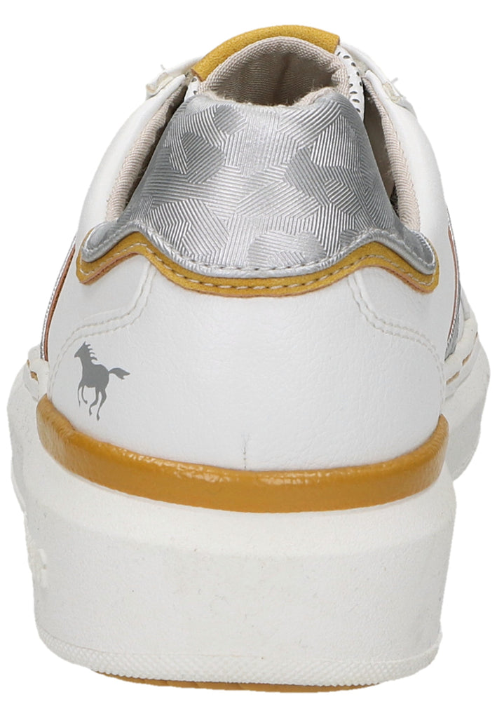 Mustang Sneaker Lederimitat Weiß/Gelb