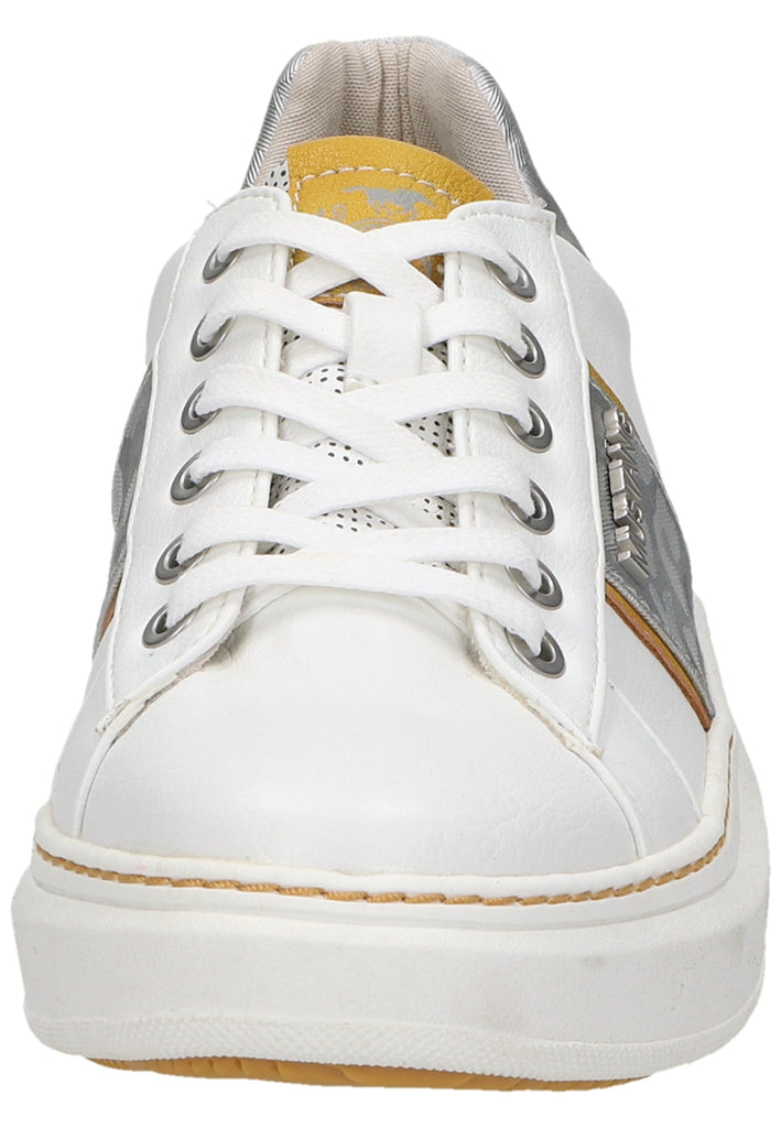 Mustang Sneaker Lederimitat Weiß/Gelb