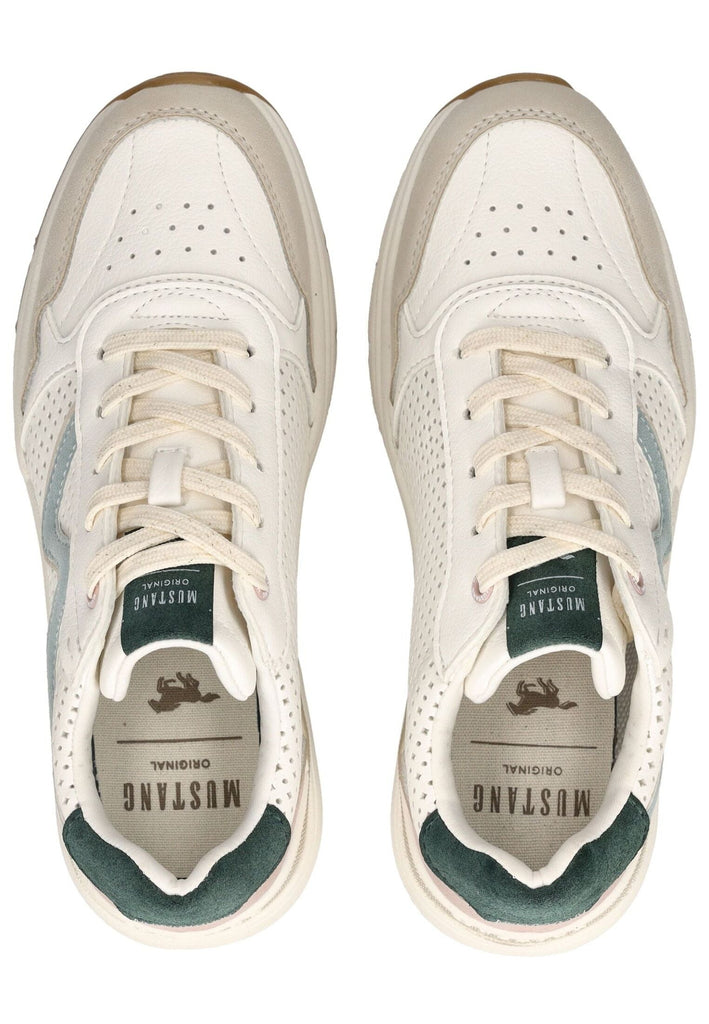 Mustang Sneaker Lederimitat Weiß/Grün