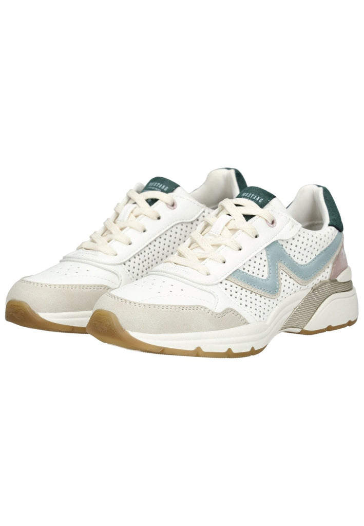 Mustang Sneaker Lederimitat Weiß/Grün