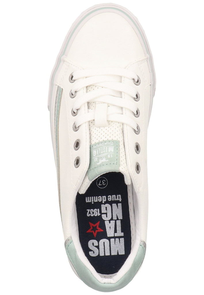 Mustang Sneaker Lederimitat Weiß/Grün