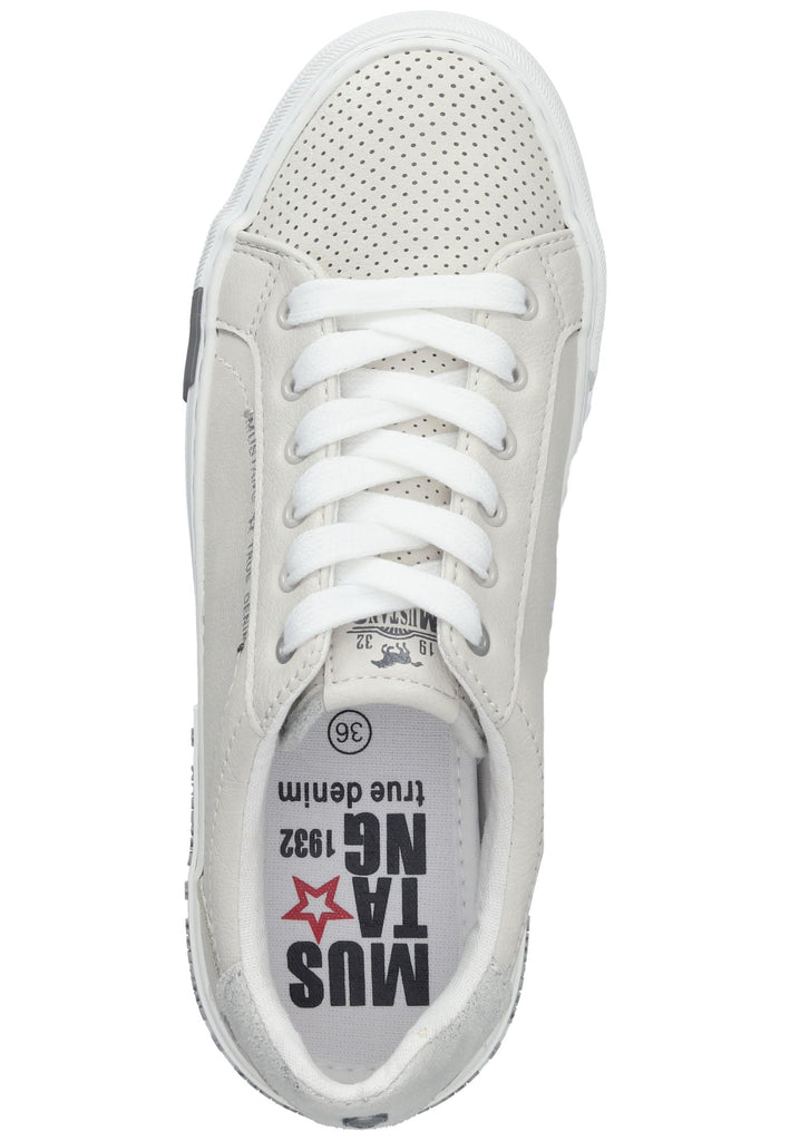 Mustang Sneaker Lederimitat Weiß/Silber
