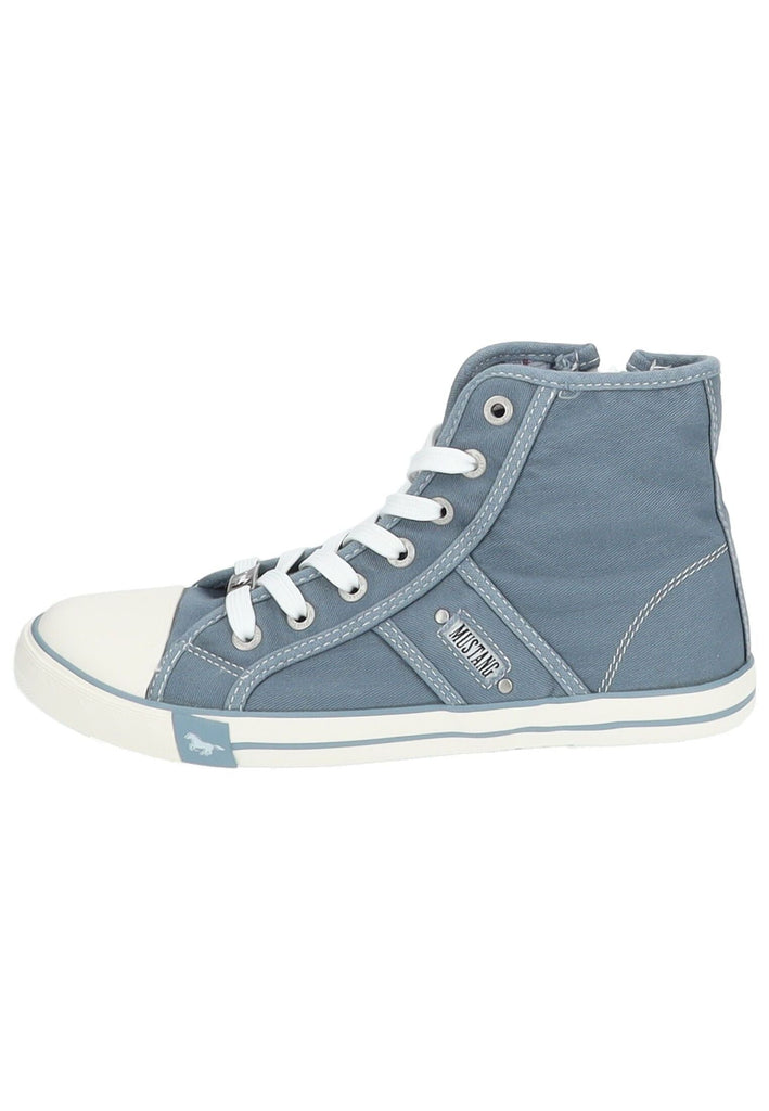 Sneaker Mustang Sneaker Lederimitat/Textil Mittelblau