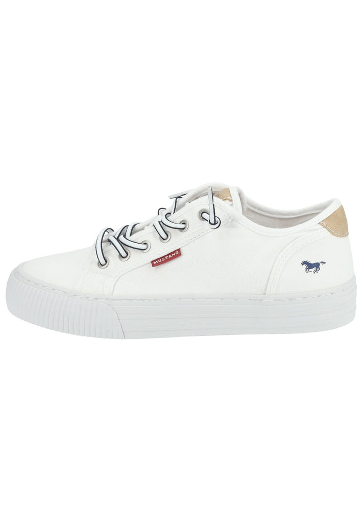 Sneaker Mustang Sneaker Lederimitat/Textil Weiß
