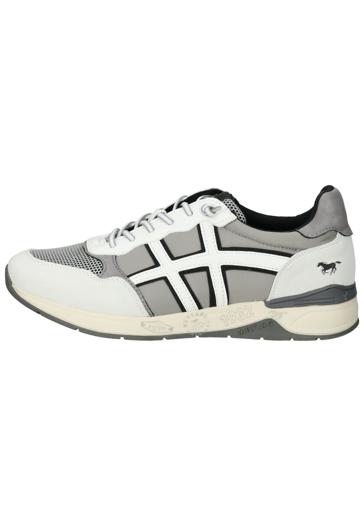 Sneaker Mustang Sneaker Lederimitat/Textil Weiß/Grau
