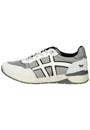 Sneaker Mustang Sneaker Lederimitat/Textil Weiß/Grau