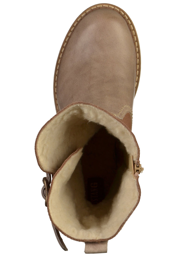 Mustang Stiefel Leder Beige