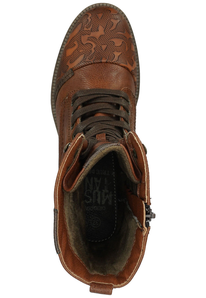 Mustang Stiefel Leder/Textil Cognac Warmfutter
