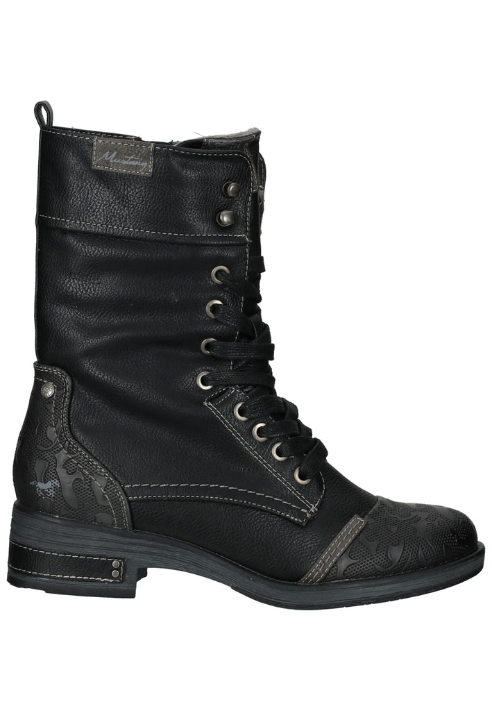 Mustang Stiefel Leder/Textil Schwarz Warmfutter