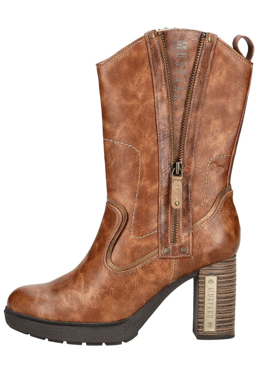 Mustang Stiefel Lederimitat Braun Warmfutter