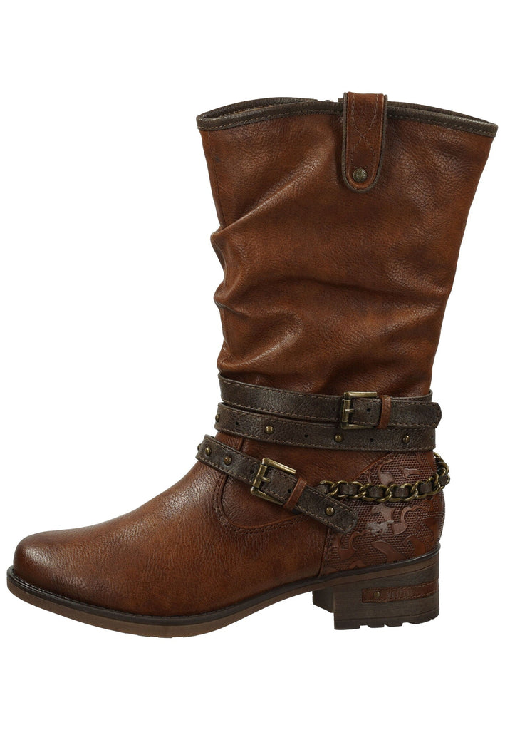 Mustang Stiefel Lederimitat Cognac