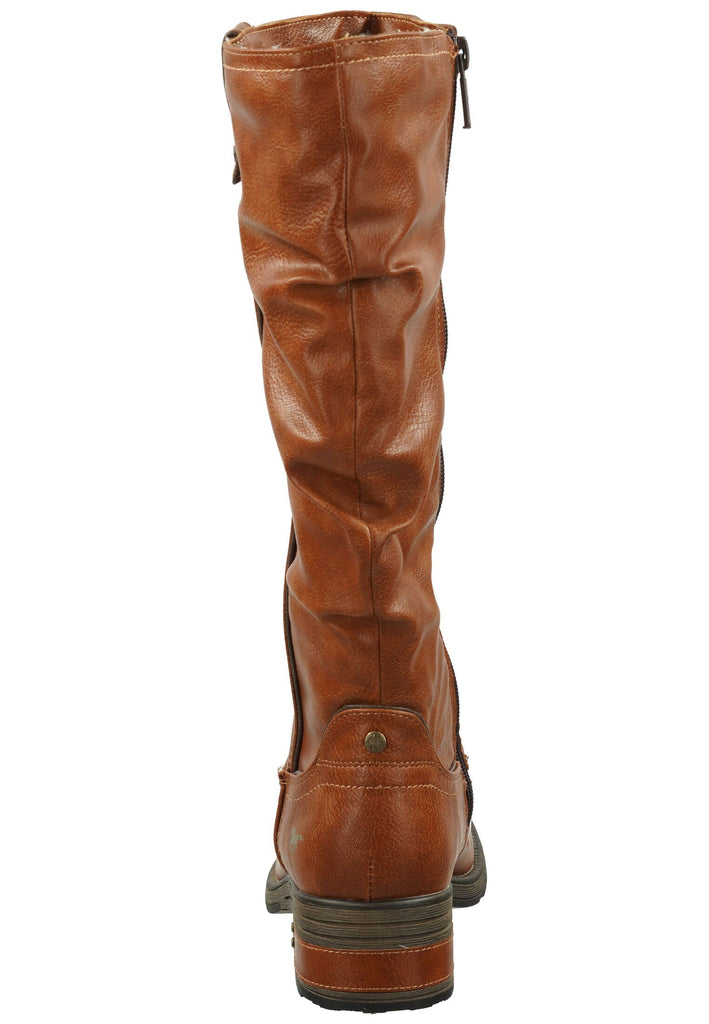 Mustang Stiefel Lederimitat Cognac Warmfutter