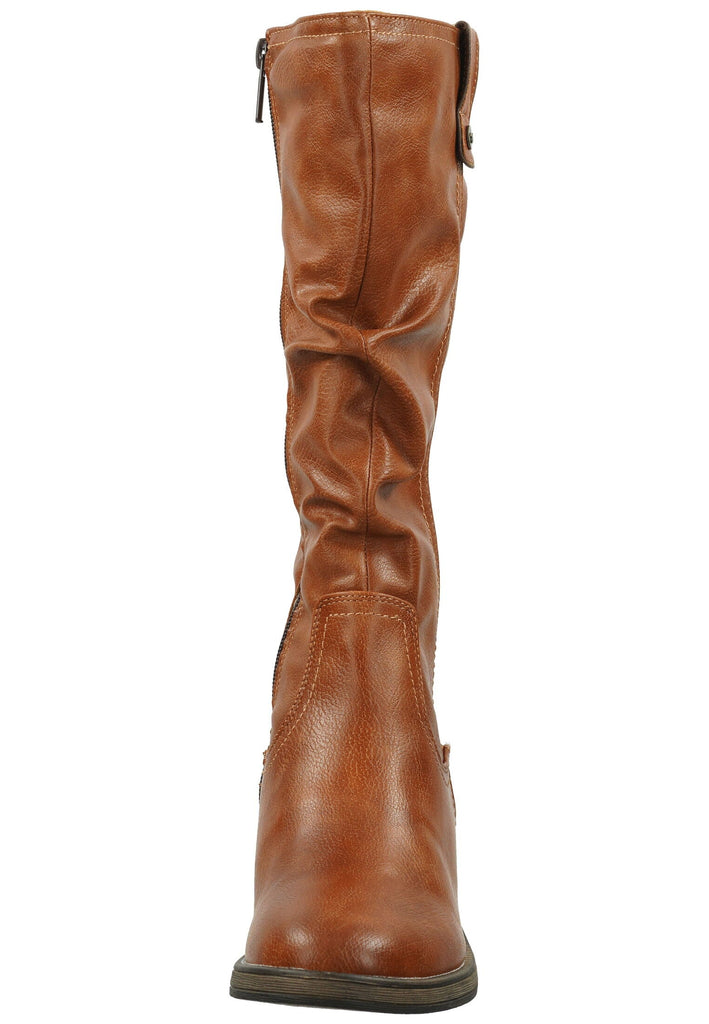 Mustang Stiefel Lederimitat Cognac Warmfutter