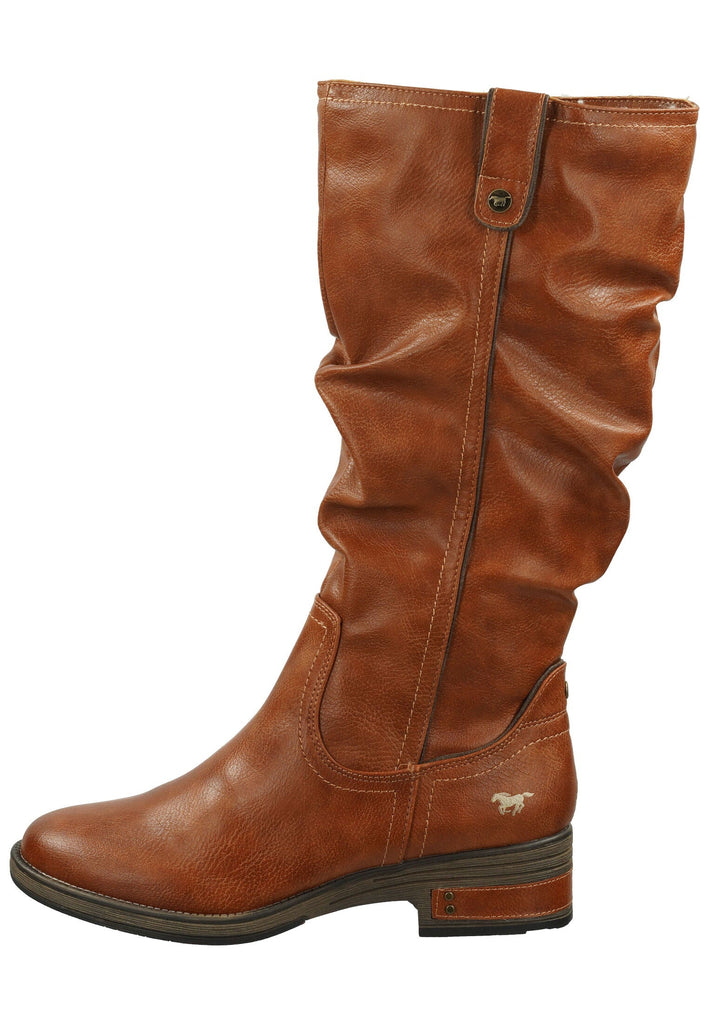 Mustang Stiefel Lederimitat Cognac Warmfutter