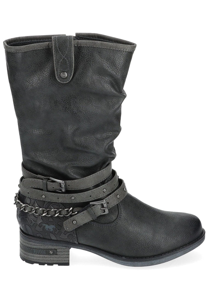 Mustang Stiefel Lederimitat Graphit Warmfutter