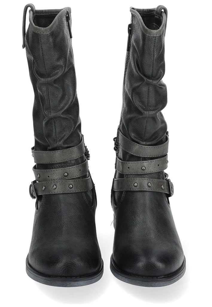 Mustang Stiefel Lederimitat Graphit Warmfutter