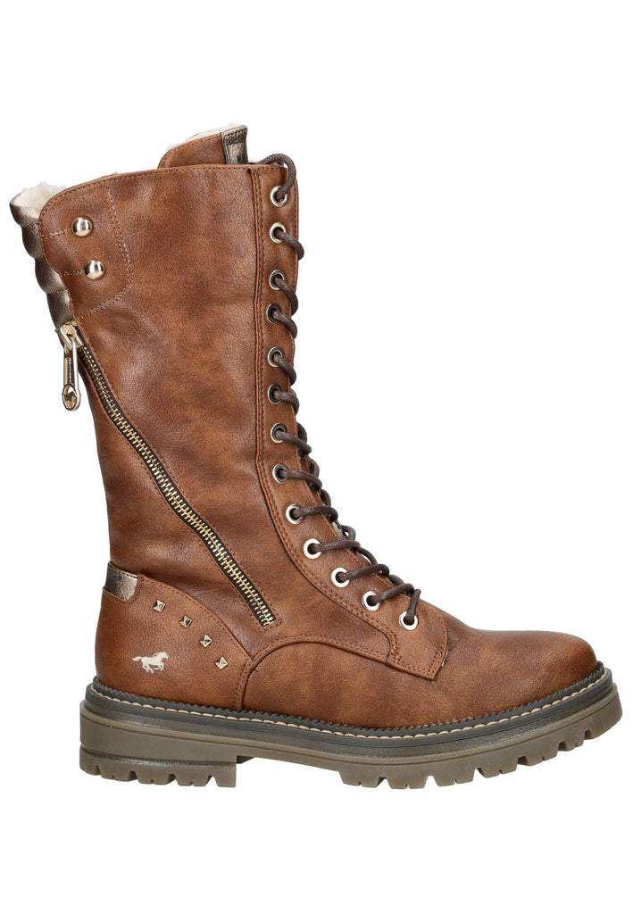 Mustang Stiefel Lederimitat Kastanie Warmfutter