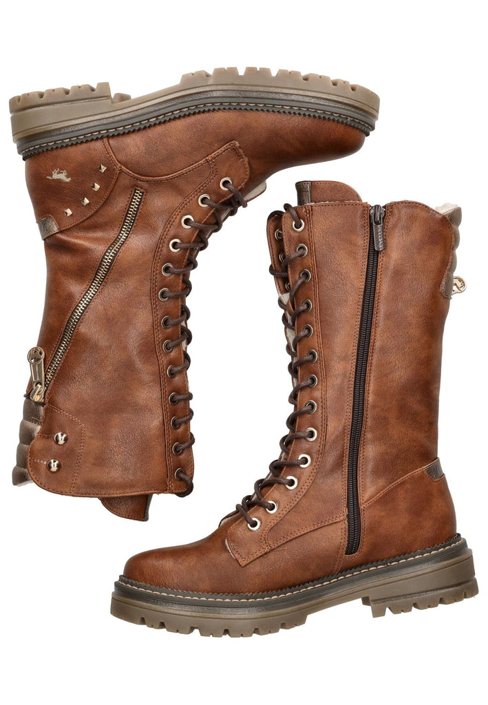 Mustang Stiefel Lederimitat Kastanie Warmfutter