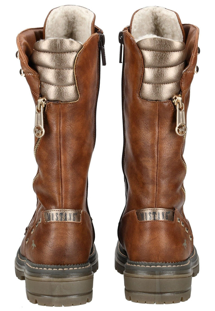 Mustang Stiefel Lederimitat Kastanie Warmfutter