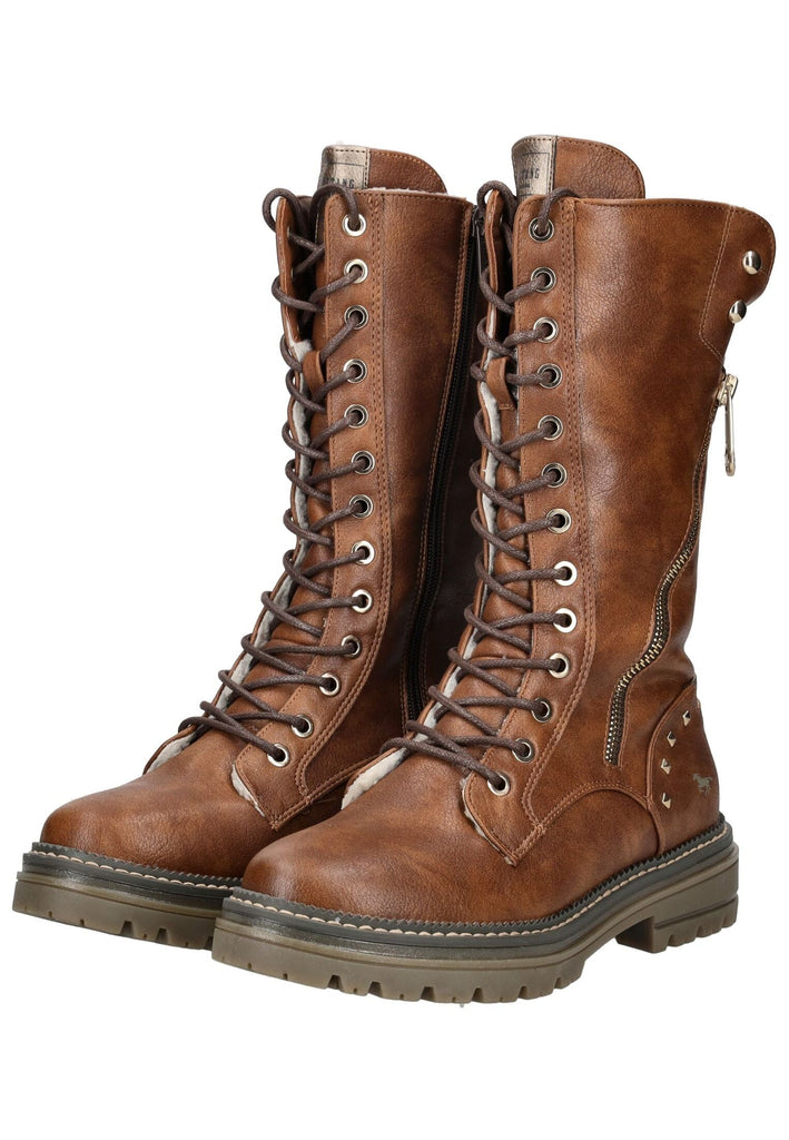 Mustang Stiefel Lederimitat Kastanie Warmfutter