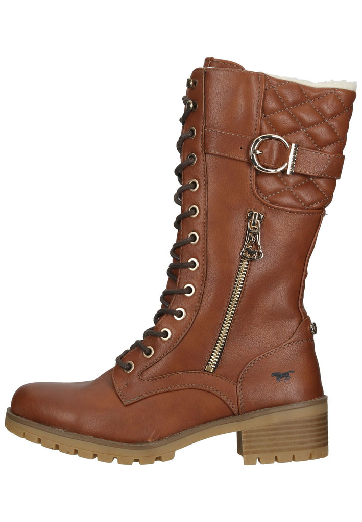Mustang Stiefel Lederimitat Kastanie Warmfutter