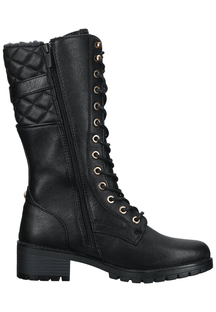Mustang Stiefel Lederimitat Schwarz Warmfutter