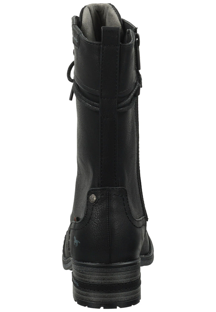 Mustang Stiefel Lederimitat Schwarz Warmfutter
