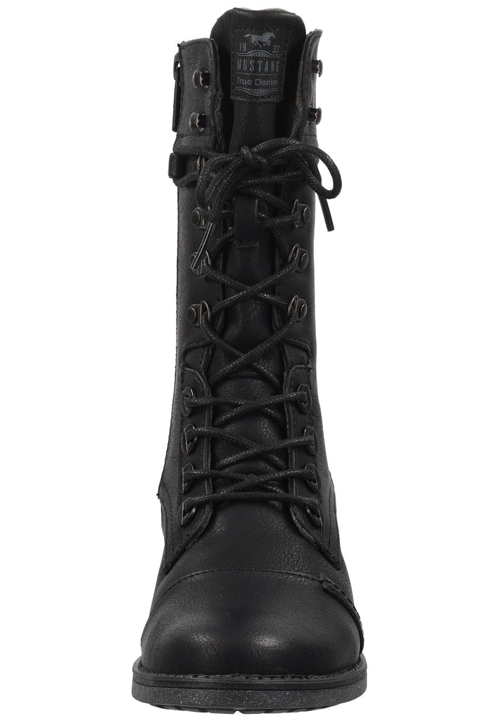 Mustang Stiefel Lederimitat Schwarz Warmfutter
