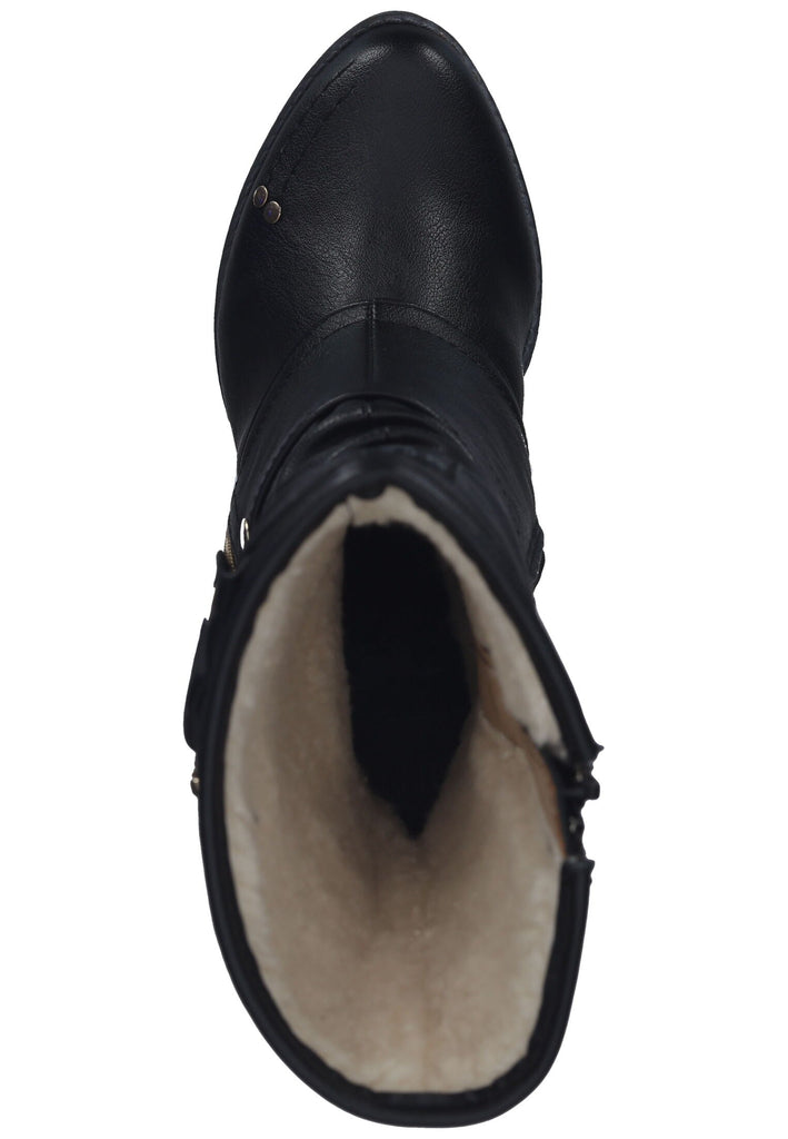 Mustang Stiefel Lederimitat Schwarz Warmfutter