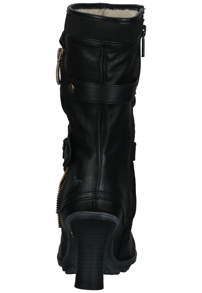 Mustang Stiefel Lederimitat Schwarz Warmfutter