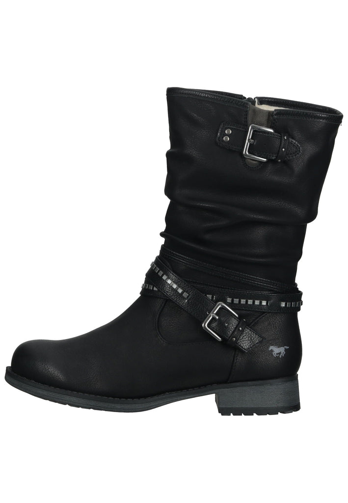 Mustang Stiefel Lederimitat Schwarz Warmfutter