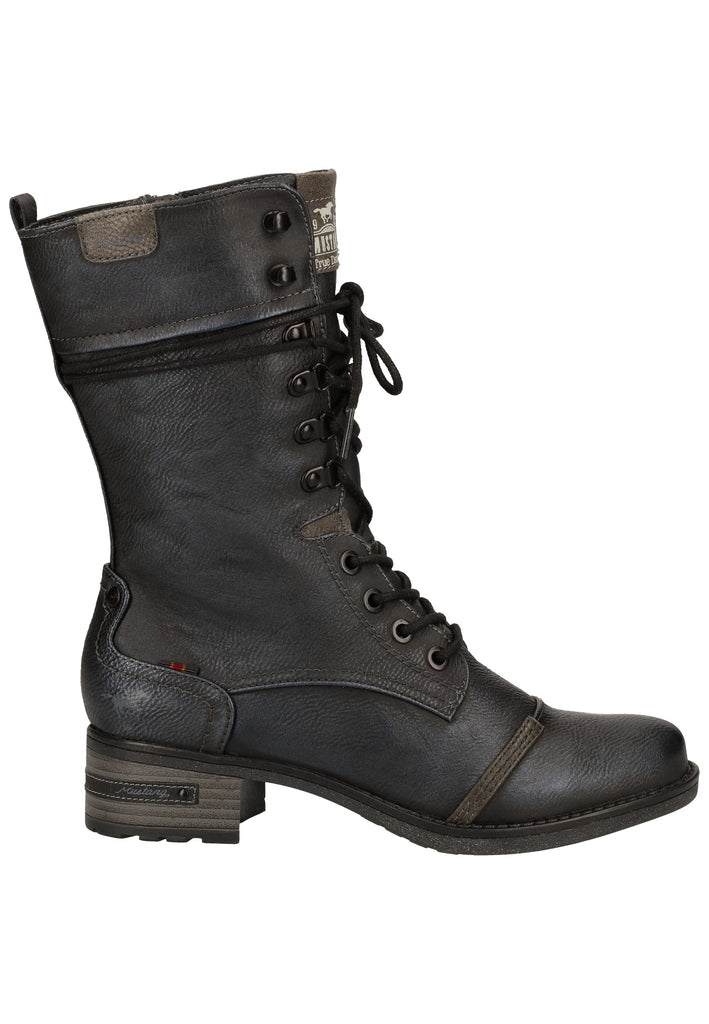 Mustang Stiefel Lederimitat Schwarz Warmfutter