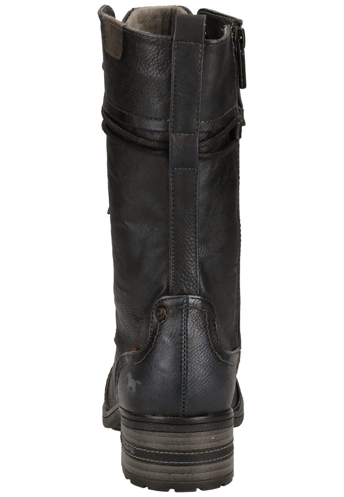 Mustang Stiefel Lederimitat Schwarz Warmfutter