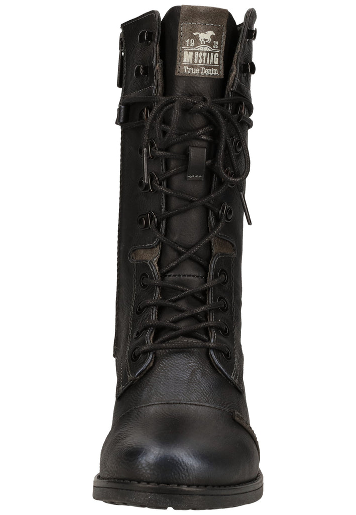 Mustang Stiefel Lederimitat Schwarz Warmfutter