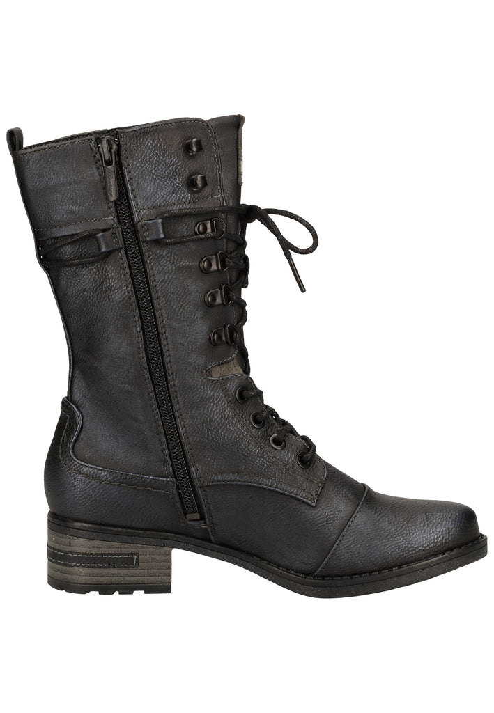 Mustang Stiefel Lederimitat Schwarz Warmfutter