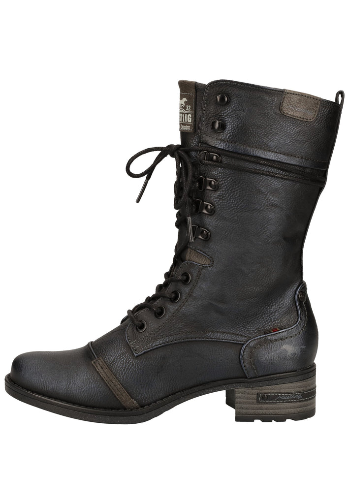 Mustang Stiefel Lederimitat Schwarz Warmfutter