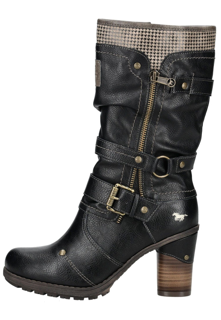 Mustang Stiefel Lederimitat Schwarz Warmfutter