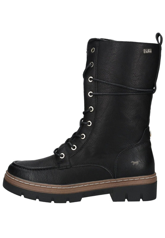 Mustang Stiefel Lederimitat Schwarz Warmfutter