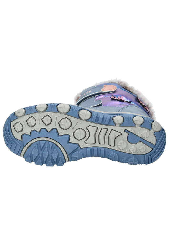 Mustang Stiefel Lederimitat/Textil Blau Warmfutter