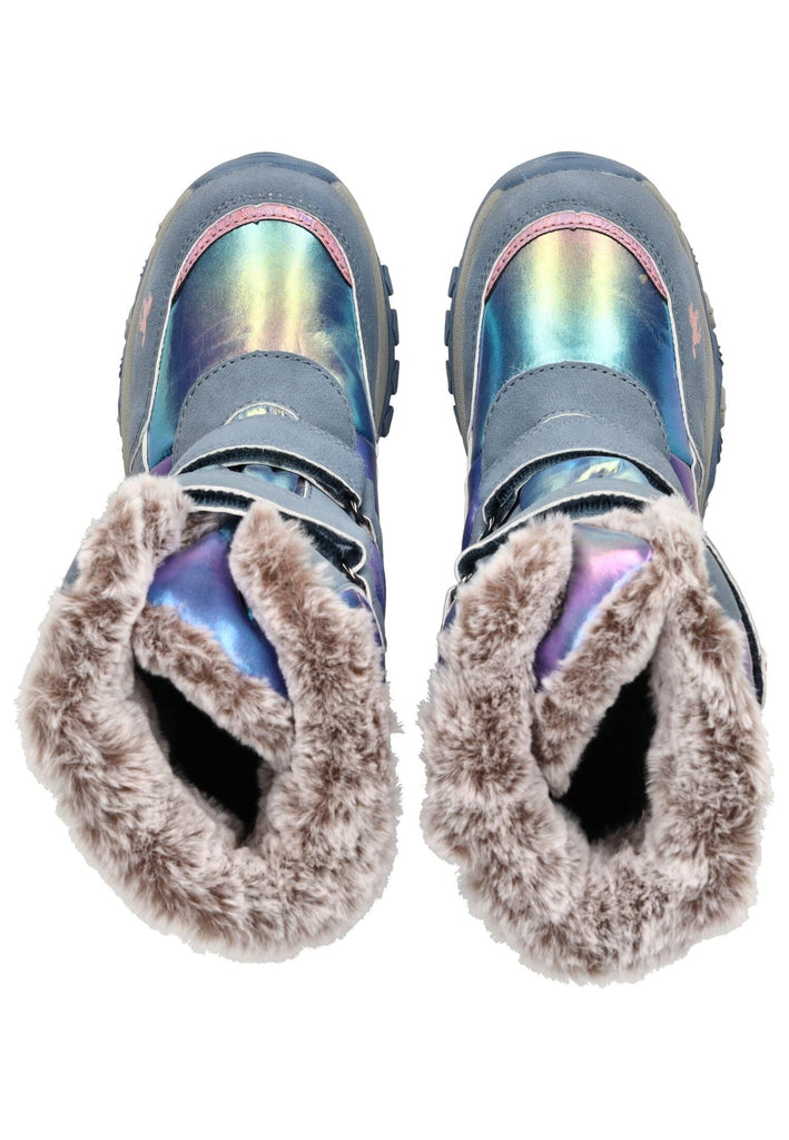 Mustang Stiefel Lederimitat/Textil Blau Warmfutter