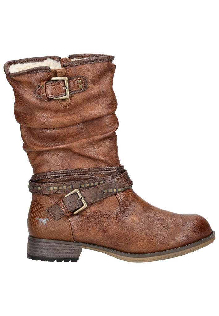 Mustang Stiefel Lederimitat/Textil Cognac