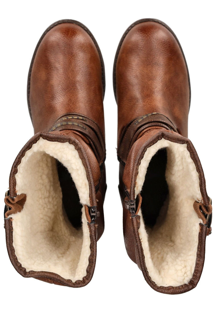 Mustang Stiefel Lederimitat/Textil Cognac